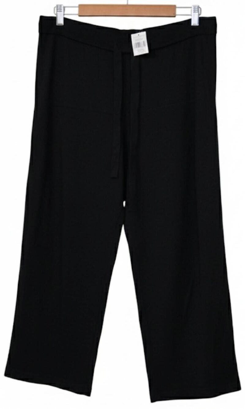 Members mark womens large cashmere hi rise wide leg sweater pants black cropped
